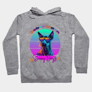 Retro Dobermann Dog Sunny Days Hoodie